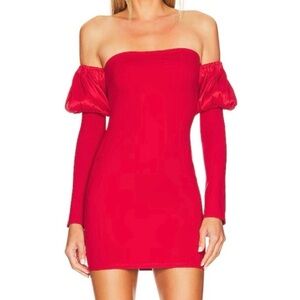 Majorelle red puff sleeve mini dress size XS excellent condition